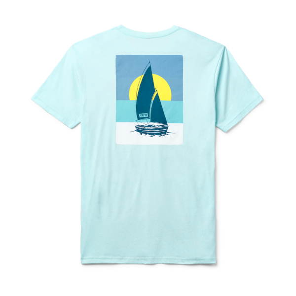 Light Blue Yeti Sunset Sails Short Sleeve T-Shirt Short Sleeve T-Shirt | TGNWYS-052