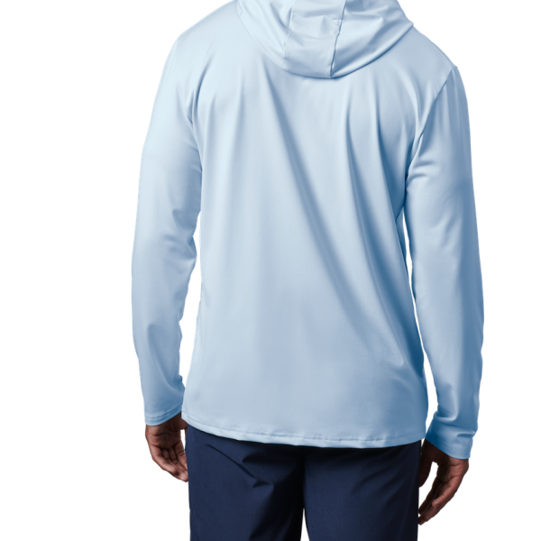 Light Blue Yeti Wave Logo Badge Hooded Long Sleeve Sunshirt Sunshirts | LFWJBS-539