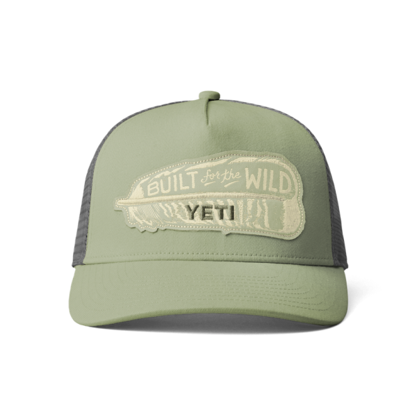 Light Olive Yeti Turkey Feather Trucker Hat Hats | ENWBUI-293