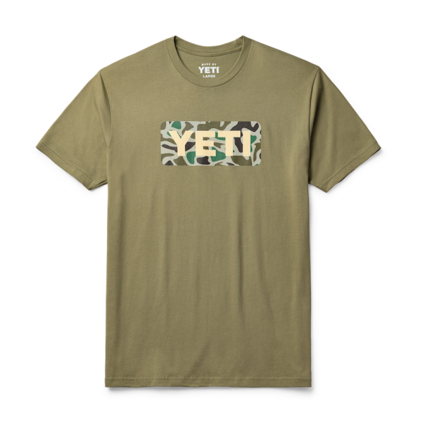 Military Green Yeti Logo Badge Duck Camo Short Sleeve T-Shirt Short Sleeve T-Shirt | PBSEOU-531