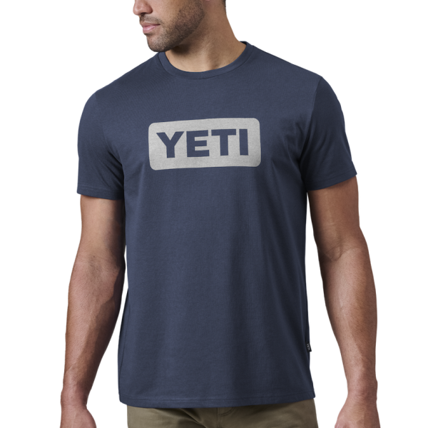 Navy/White Yeti Premium Logo Badge Short Sleeve T-Shirt Short Sleeve T-Shirt | VZUXLJ-658