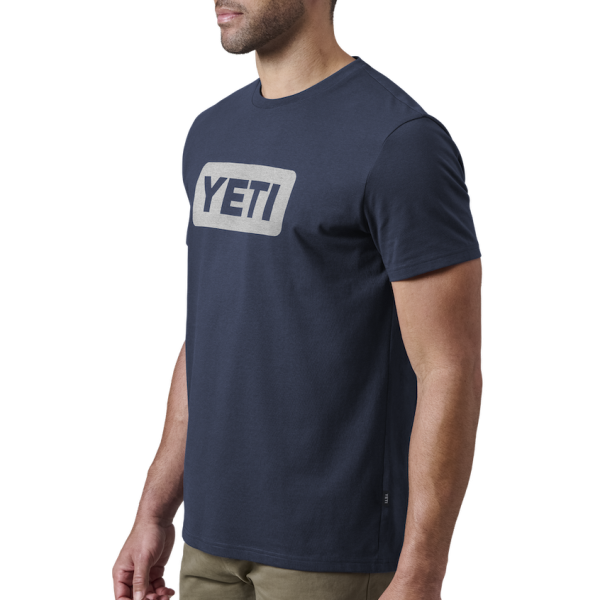 Navy/White Yeti Premium Logo Badge Short Sleeve T-Shirt Short Sleeve T-Shirt | VZUXLJ-658