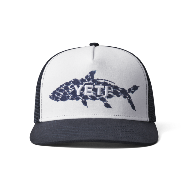 Navy/White Yeti Tarpon Flies Trucker Hat Hats | EUYMVC-862