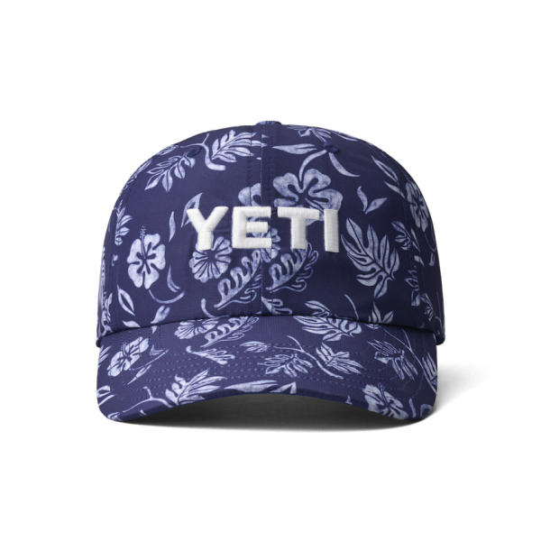 Navy Yeti Floral Print Baseball Cap Hats | YLEACD-810