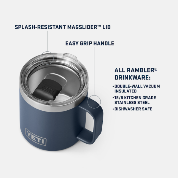 Navy Yeti Rambler 14 oz Mug Coffee & Mugs | FDMAKZ-564