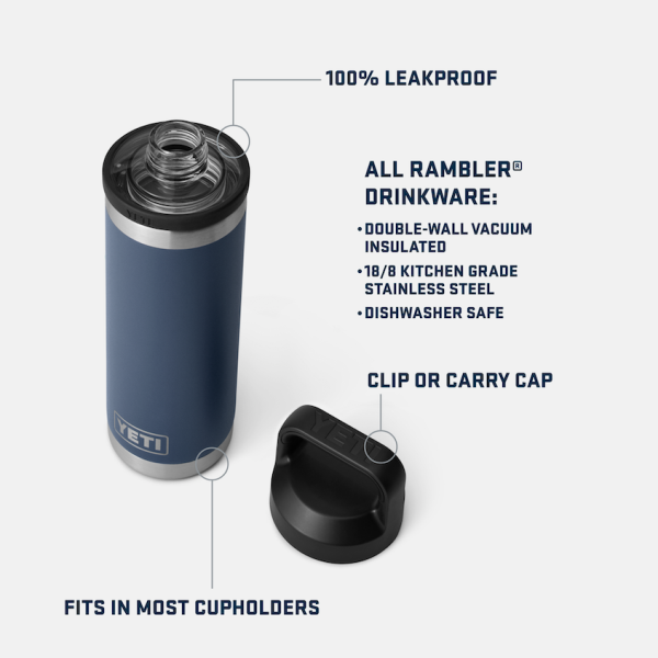 Navy Yeti Rambler 18 oz Water Bottle Water Bottles & Jugs | BXUTWL-035