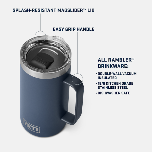 Navy Yeti Rambler 24 oz Mug Coffee & Mugs | EDNAKQ-102