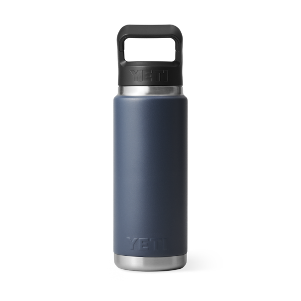 Navy Yeti Rambler 26 oz Water Bottle Straw Drinkware | LTJDIX-319