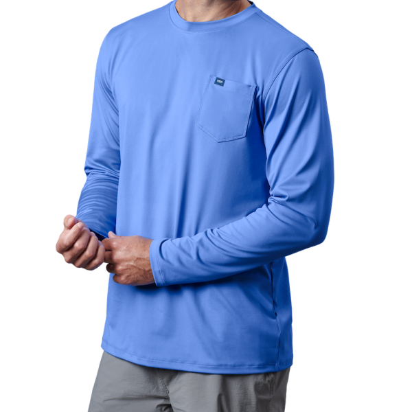 Offshore Blue Yeti Pocket Long Sleeve Sunshirt Sunshirts | XURWMT-605