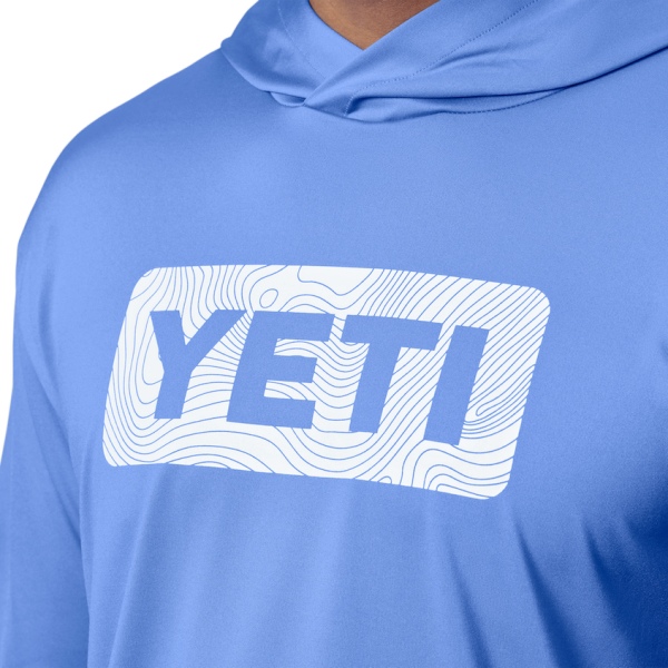 Offshore Blue Yeti Wave Logo Badge Hooded Long Sleeve Sunshirt Sunshirts | KYFWRZ-941