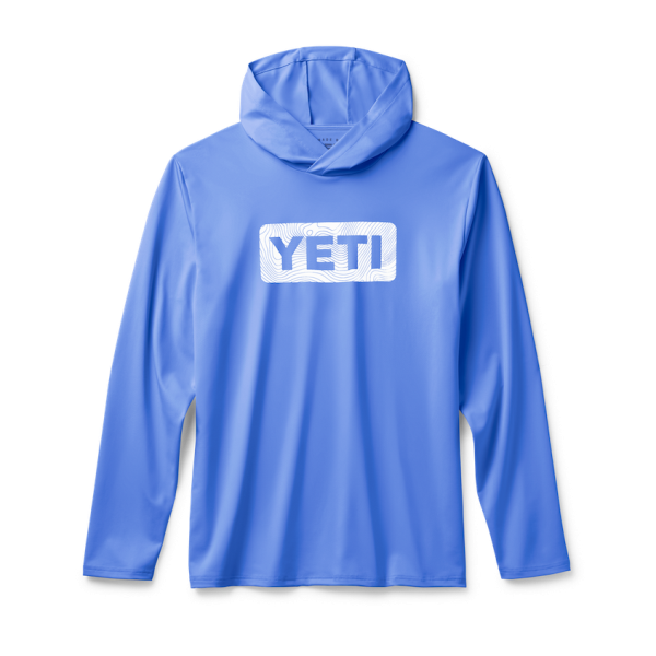 Offshore Blue Yeti Wave Logo Badge Hooded Long Sleeve Sunshirt Sunshirts | KYFWRZ-941