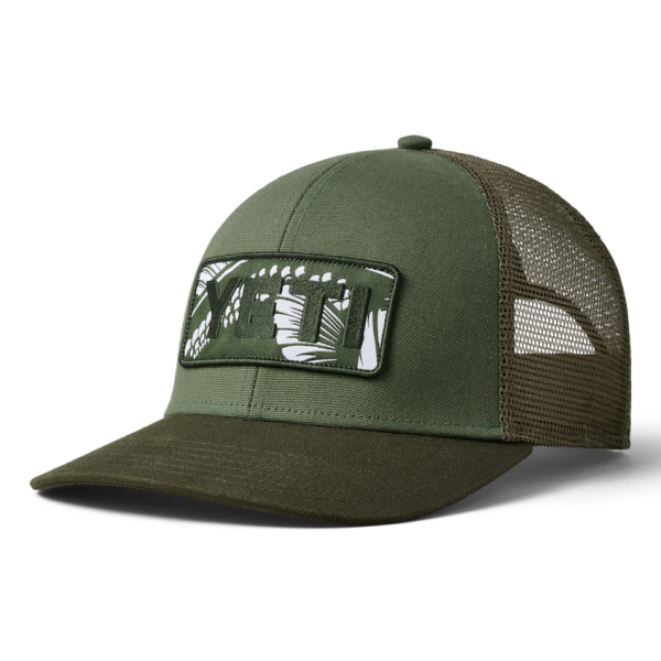 Olive Yeti Bass Badge Trucker Hat Hats | BLHIXK-372