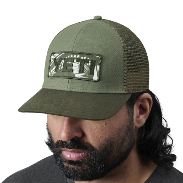 Olive Yeti Bass Badge Trucker Hat Hats | BLHIXK-372