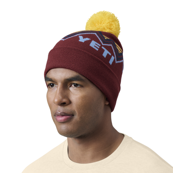 Rust/Yellow Yeti Freestyle Pom BEANIE Hats | XVSOLA-750