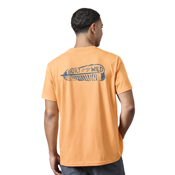 Salmon Yeti Built for the Wild Turkey Feather Short Sleeve Tee Short Sleeve T-Shirt | UYEZHV-564