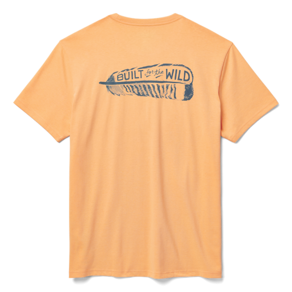 Salmon Yeti Built for the Wild Turkey Feather Short Sleeve Tee Short Sleeve T-Shirt | UYEZHV-564