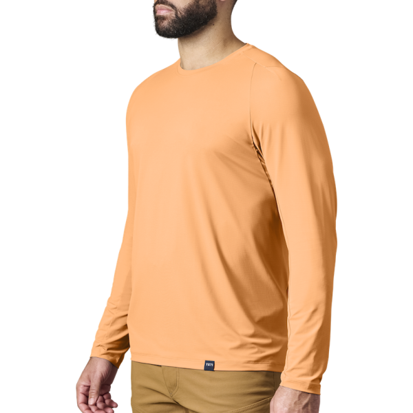 Salmon Yeti Crew Neck Long Sleeve Sunshirt Sunshirts | ATMZDP-846