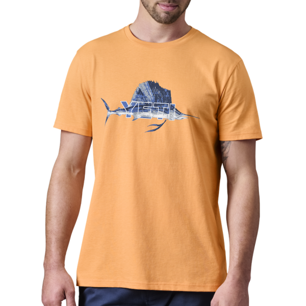 Salmon Yeti Sailfish Badge Short Sleeve Tee Short Sleeve T-Shirt | URQWHE-173