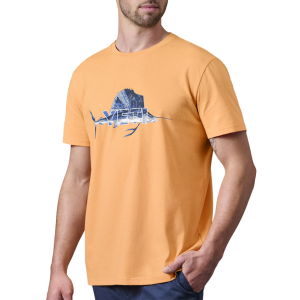 Salmon Yeti Sailfish Badge Short Sleeve Tee Short Sleeve T-Shirt | URQWHE-173