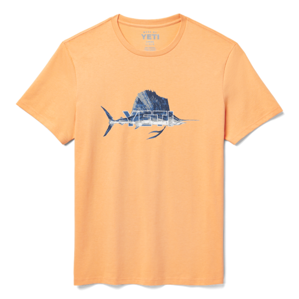 Salmon Yeti Sailfish Badge Short Sleeve Tee Short Sleeve T-Shirt | URQWHE-173