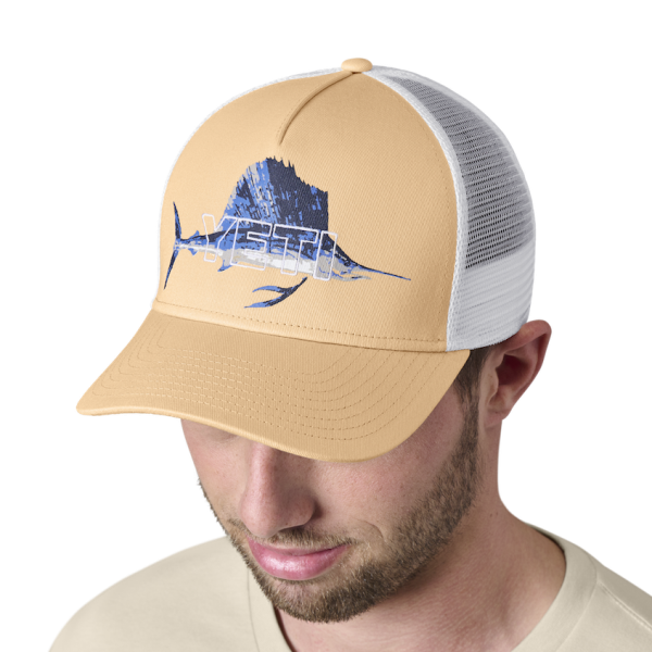 Salmon Yeti Sailfish Badge Trucker Hat Hats | YIXLUA-023