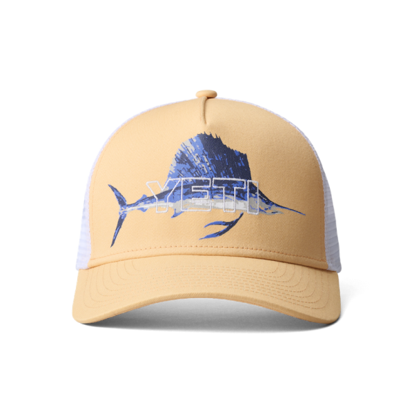 Salmon Yeti Sailfish Badge Trucker Hat Hats | YIXLUA-023