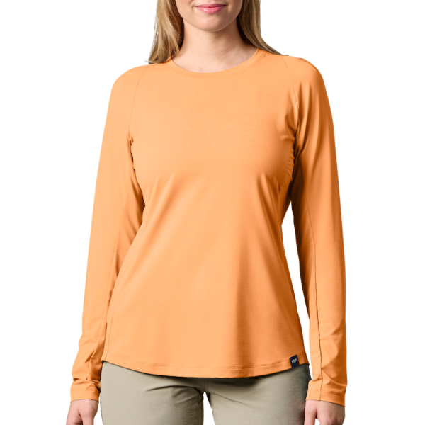 Salmon Yeti Women's Crew Neck Long Sleeve Sunshirt Sunshirts | UFTVMA-401