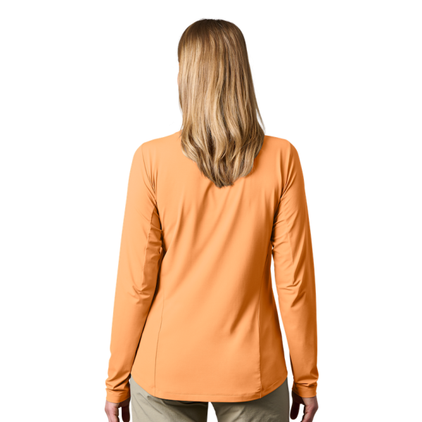 Salmon Yeti Women's Crew Neck Long Sleeve Sunshirt Sunshirts | UFTVMA-401