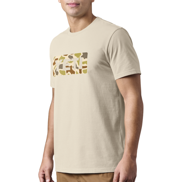 Sand/Camo Yeti Camo Logo Badge Short Sleeve Tee Short Sleeve T-Shirt | CNALXW-462