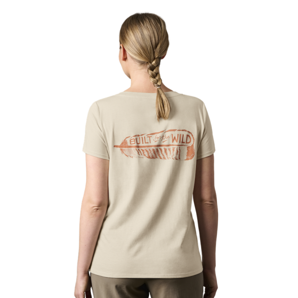 Sand Yeti Women's Turkey Feather V-Neck Short Sleeve Tee Short Sleeve T-Shirt | YCSJFB-367