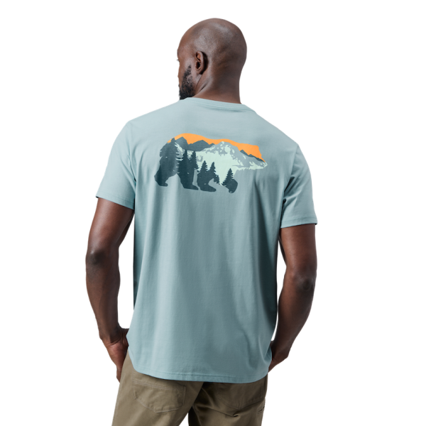 Sky Blue Yeti Mountain Bear Short Sleeve T-Shirt Short Sleeve T-Shirt | NWFKAV-418