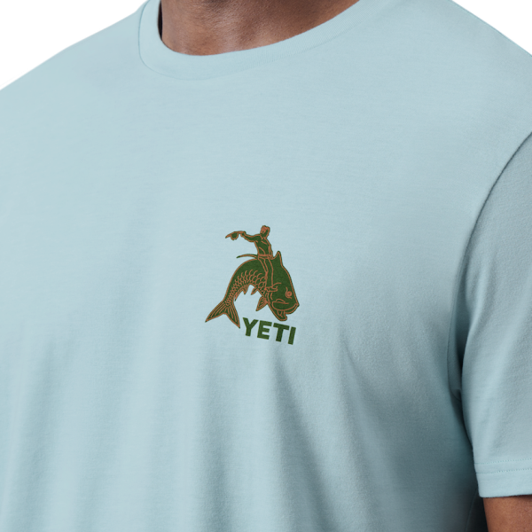 Sky Blue Yeti Tarpon Cowboy Short Sleeve T-Shirt Short Sleeve T-Shirt | PBINMT-081