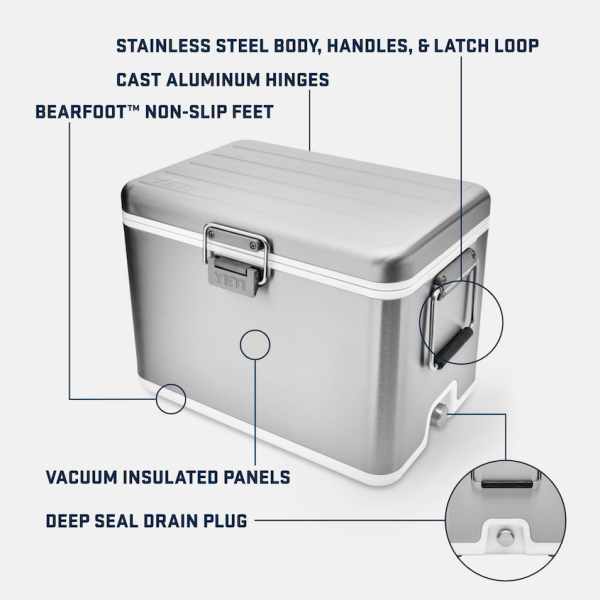 Stainless Yeti Yeti V Series Stainless Steel Cooler Hard Coolers | IJQYTR-197