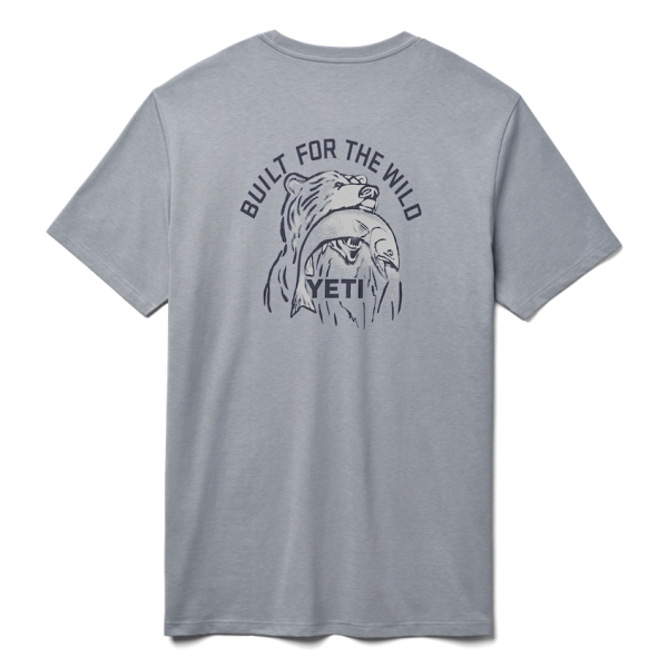 Stone Blue Yeti Built for the Wild Bear Short Sleeve Tee Short Sleeve T-Shirt | AJWCRO-850