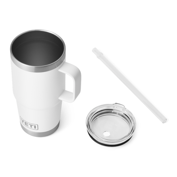 White Yeti Rambler 25 oz Mug Straw Drinkware | KXJCWU-892