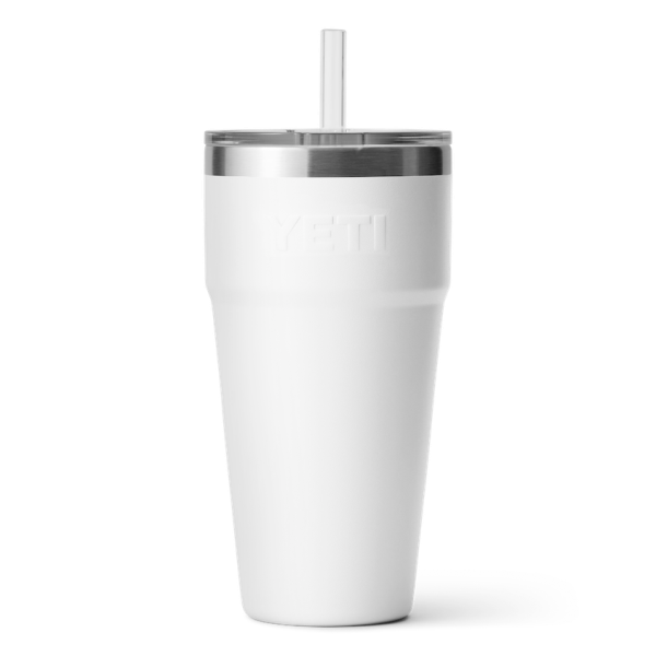 White Yeti Rambler 26 oz Stackable Cup Straw Drinkware | CZGHIX-246