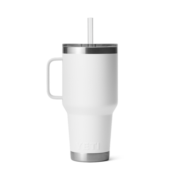 White Yeti Rambler 35 oz Mug Straw Drinkware | NBFCYR-523