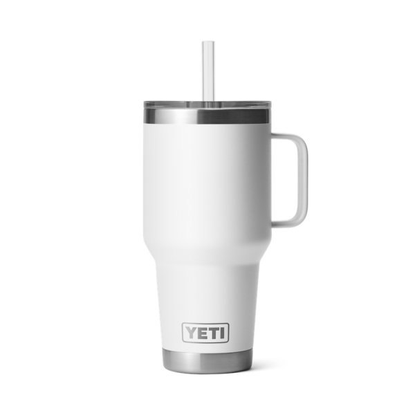 White Yeti Rambler 35 oz Mug Straw Drinkware | NBFCYR-523