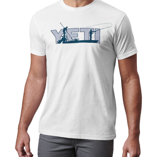 White Yeti Skiff Short Sleeve T-Shirt Short Sleeve T-Shirt | XYCIMU-520