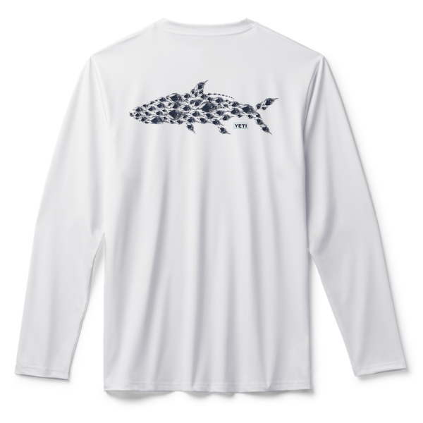 White Yeti Tarpon Long Sleeve Sunshirt Sunshirts | TIGHSO-851