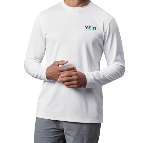 White Yeti Tarpon Long Sleeve Sunshirt Sunshirts | TIGHSO-851