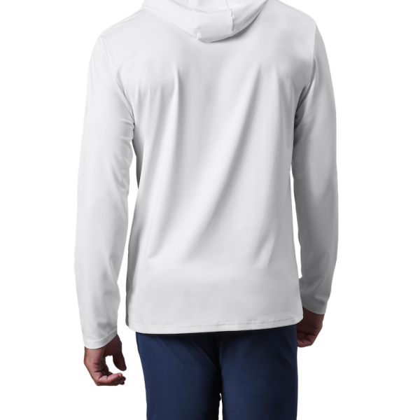 White Yeti Wave Logo Badge Hooded Long Sleeve Sunshirt Sunshirts | RJVCSE-359