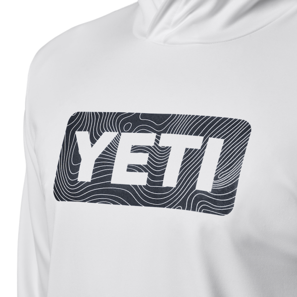 White Yeti Wave Logo Badge Hooded Long Sleeve Sunshirt Sunshirts | RJVCSE-359