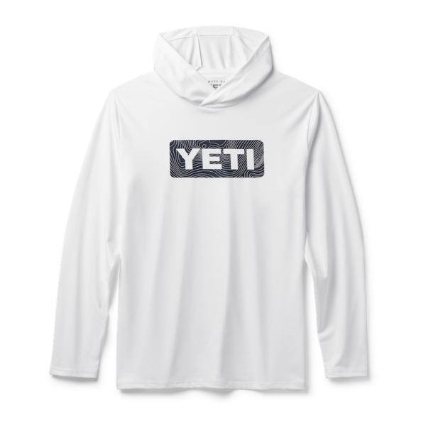 White Yeti Wave Logo Badge Hooded Long Sleeve Sunshirt Sunshirts | RJVCSE-359