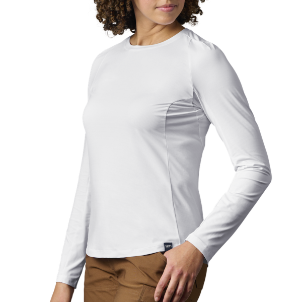 White Yeti Women's Crew Neck Long Sleeve Sunshirt Sunshirts | JADUPG-351