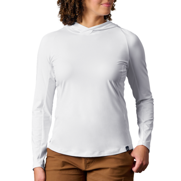 White Yeti Women's Hooded Long Sleeve Sunshirt Sunshirts | UYAOLS-504