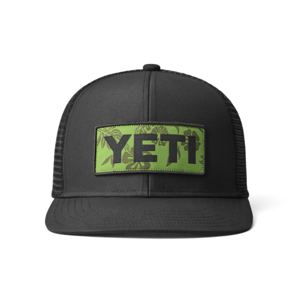 Black Yeti Floral Logo Badge Trucker Hat Hats | AFTRGM-046