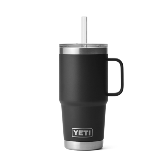 Black Yeti Rambler 25 oz Mug Straw Drinkware | CDJEZF-356