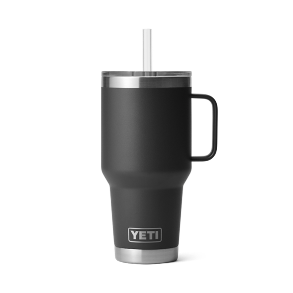 Black Yeti Rambler 35 oz Mug Straw Drinkware | HBJPYA-026