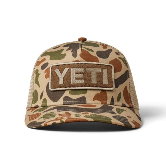 Brown/Camo Yeti Logo Full Camo Trucker Hat Hats | HASEFL-172